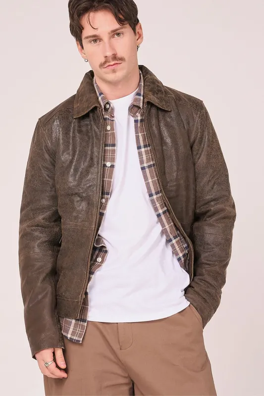 Real Leather Harrington - Barneys Originals