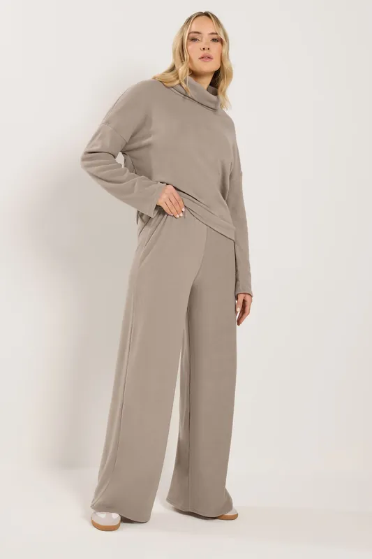 Tall Ribbed Wide Leg Trousers - Long Tall Sally