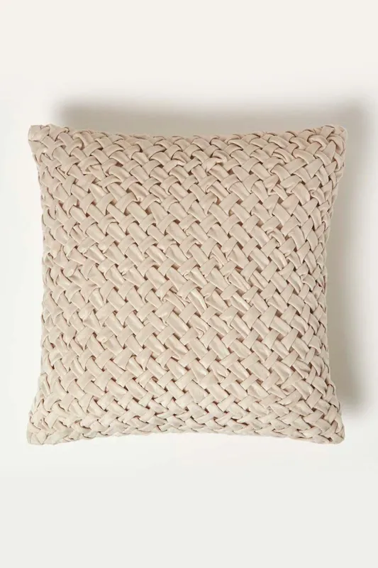 Sofia Pleated Velvet Cushion - Homescapes