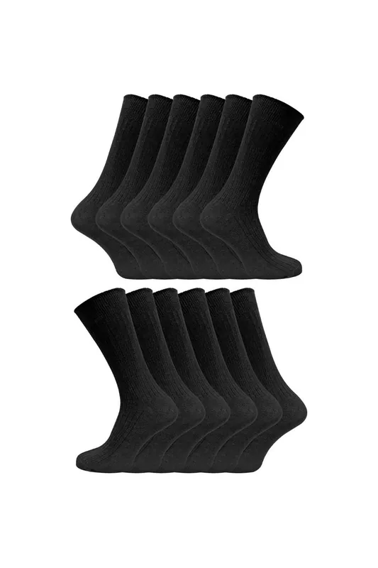 12 Pairs Thin Soft 100% Cotton Plain Coloured Socks - Sock Snob