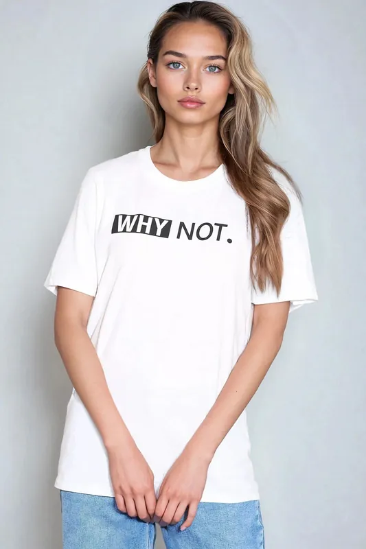 Why Not Printed Cotton T Shirt - Aftershock London