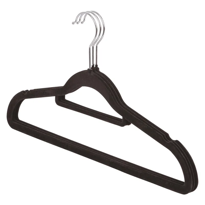 Velvet Coat Hangers - Black - Pack of 3