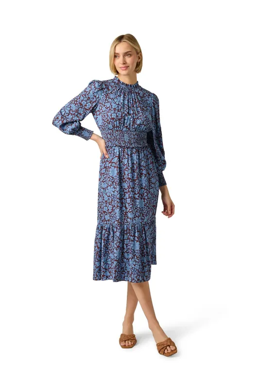 Print Smocked Midi Dress - Adrianna Papell