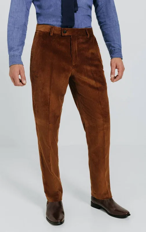 Mid Brown Corduroy Trousers - Dobell