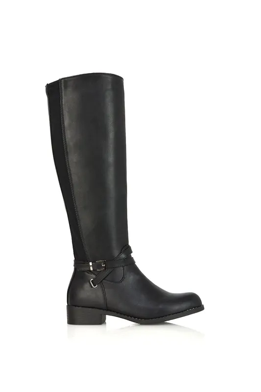 Everly' Flat Knee High Riding Style Boots - XY London