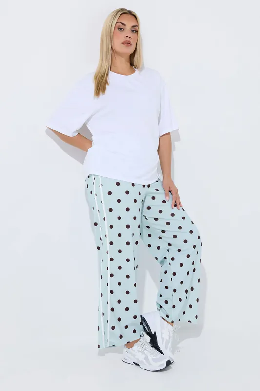 Polka Dot Side Stripe Trousers - Yours