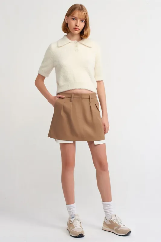 High-Waist A-Line Mini Skirt With Pocket