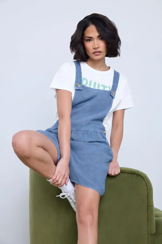 Petite Acid Wash Dungarees - PixieGirl