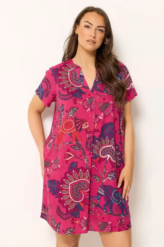 Paisley Pleat Front Dress - Yours