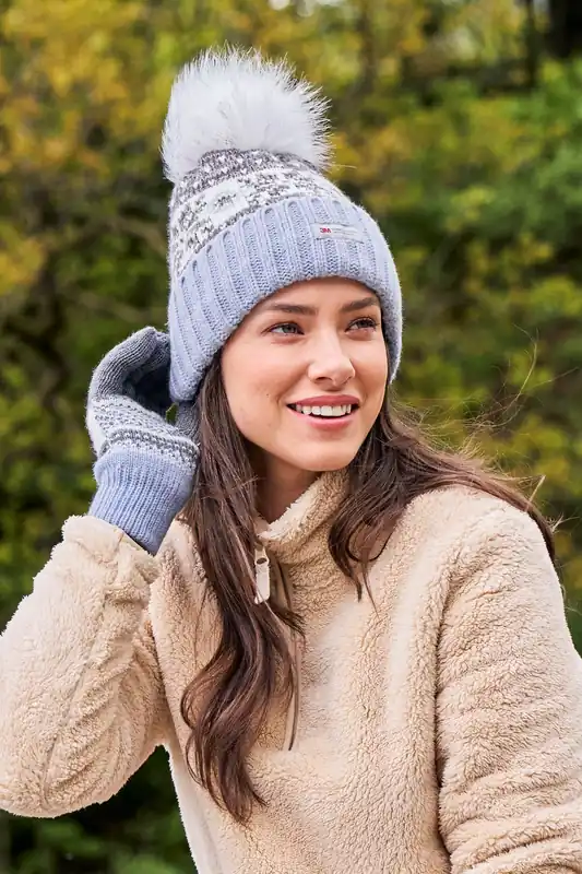 Everyday Winter Skiing Fairisle Thinsulate Pom Pom Beanie - Mountain Warehouse