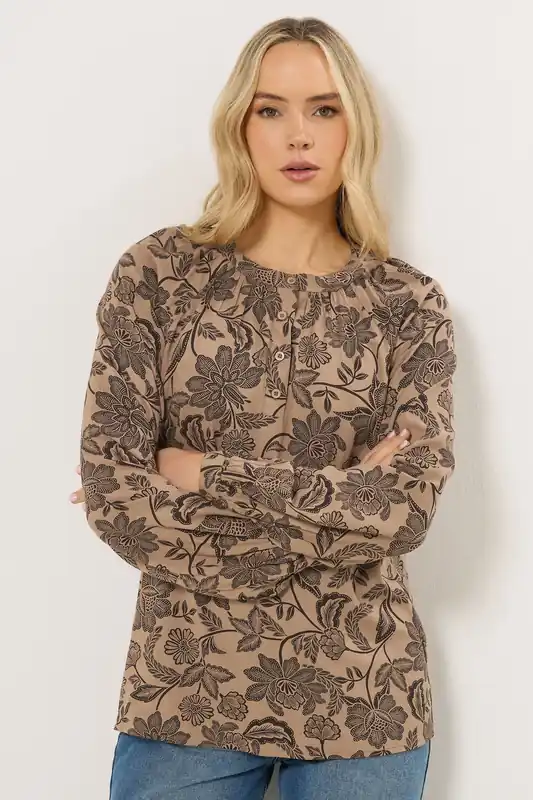 Tall Placket Raglan Blouse - Long Tall Sally