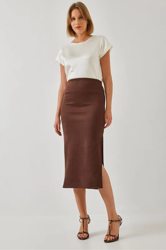 Maxi Skirt with Slit - Bianco Lucci