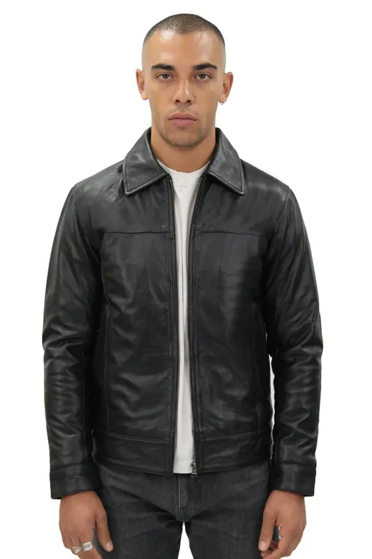 Leather Harrington Jacket-Shanghai