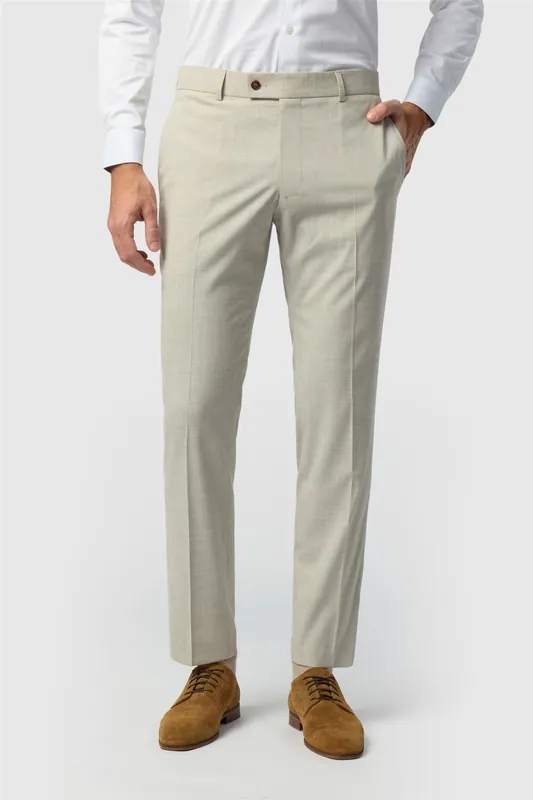 Flat Fronted Slim Fit Suit Trousers - Antique Rogue