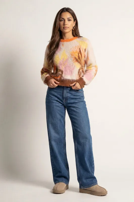 Abstract Wool-Blend Jumper