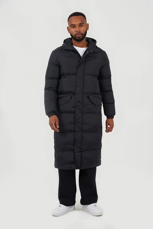 Long Length Hooded Padded Puffer Coat - Brave Soul