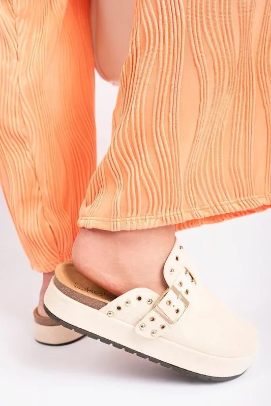 Laina Studded Buckle Slip-on Sandals