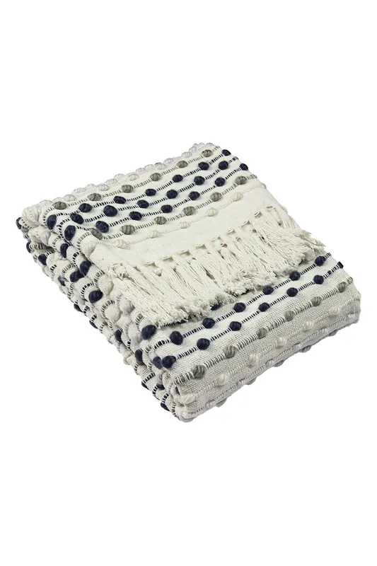 Dhadit Woven Tufted Striped Throw - Furn