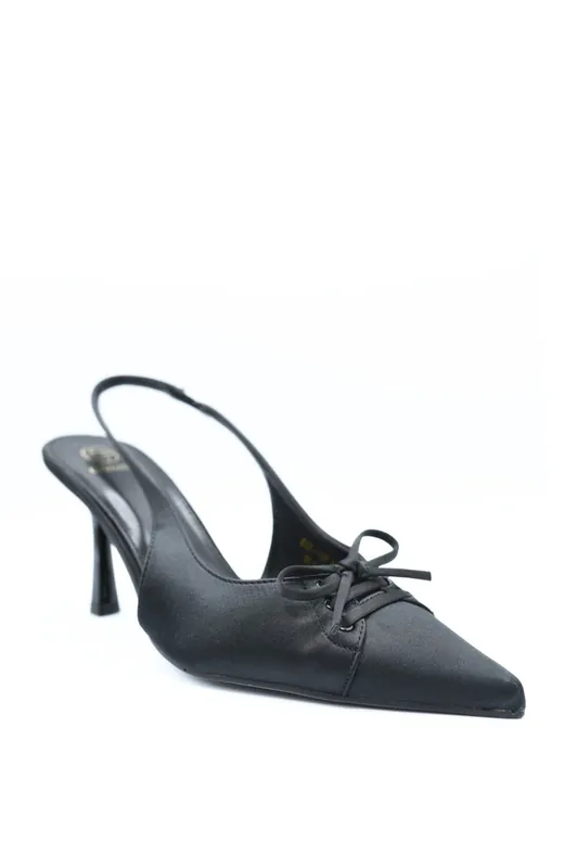 Lilly Sling Back Bow Knot Detail Pointed High Heels - IKRUSH