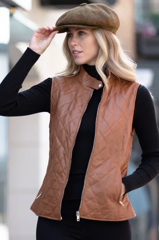 Hampton' Diamond Quilted Leather Gilet - Ashwood Leather