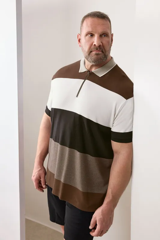 Short Sleeve Zip Polo Shirt - BadRhino