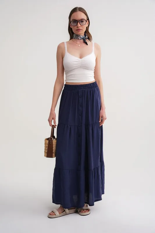 High Waist Maxi Skirt - MixRay