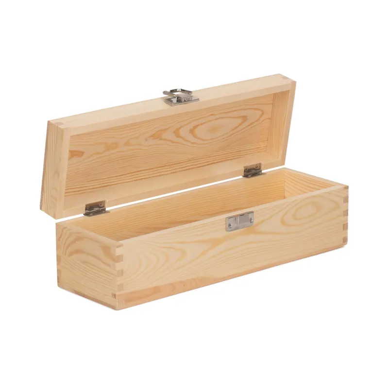 Single Bottle Clear Varnish Wooden Box - Red Hamper