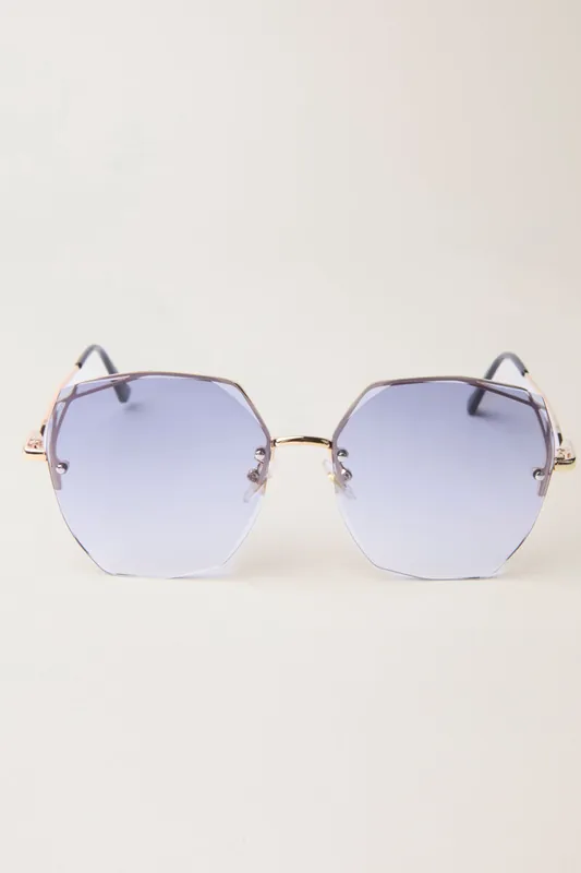 Frameless Purple Lens Sunglasses - Blue Vanilla