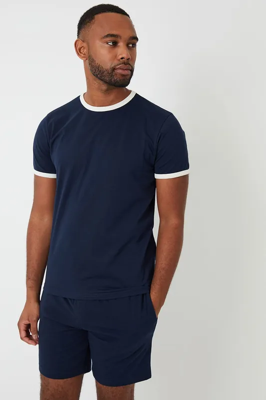 Contrast Binding Short Lounge Set - Threadbare