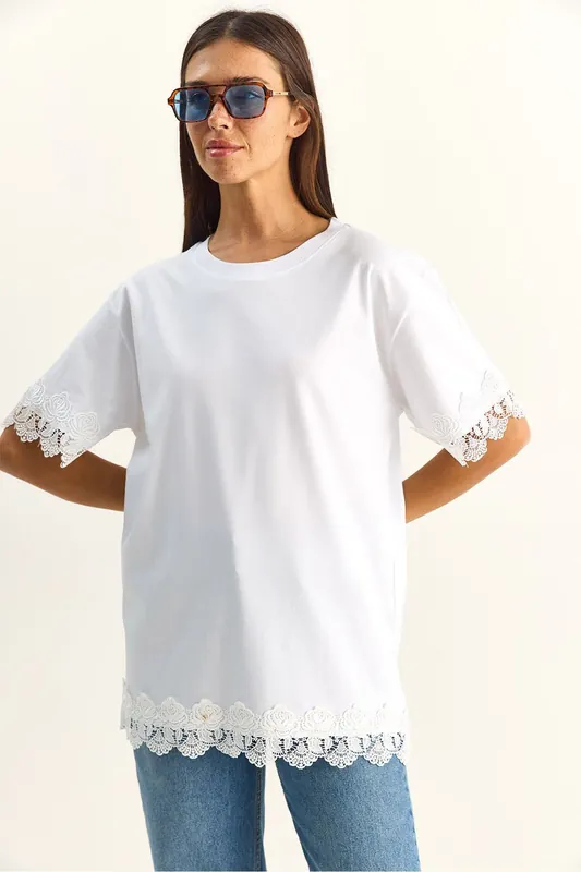 Oversized Crew Neck Cotton T-Shirt