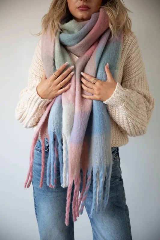 Pastel Checked Print Scarf - SVNX