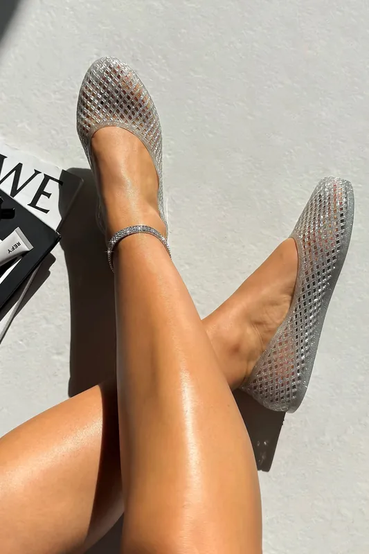 Sparkly Resort Chic Jelly Flats - Love Lemonade