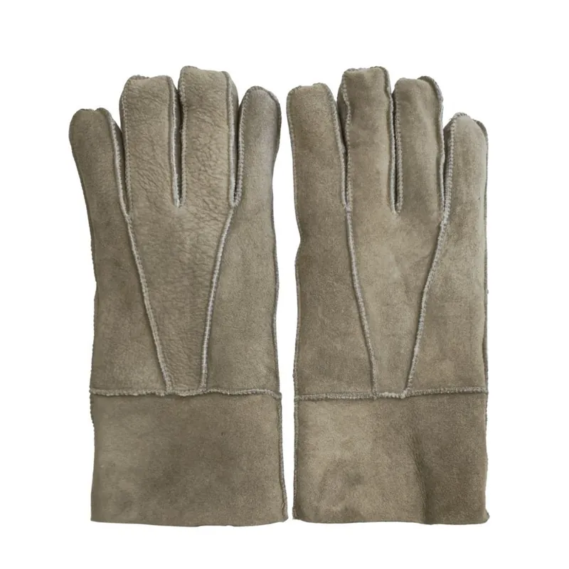 Sheepskin Suede Leather Gloves Thermal Winter Warm - TruClothing