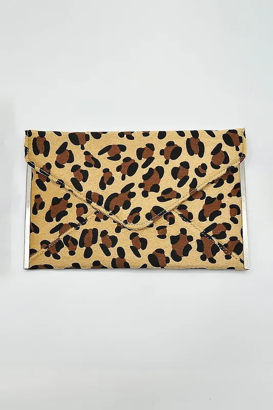 Leopard Envelope Clutch Bag - SVNX