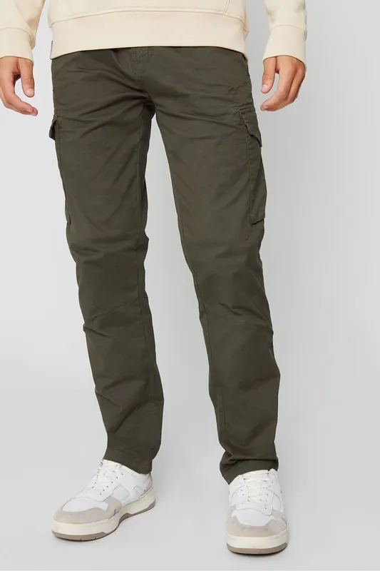 Drill' Cotton Cargo Trousers With Stretch - Threadbare