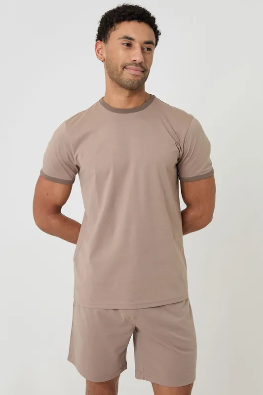 Contrast Binding Short Lounge Set - Threadbare