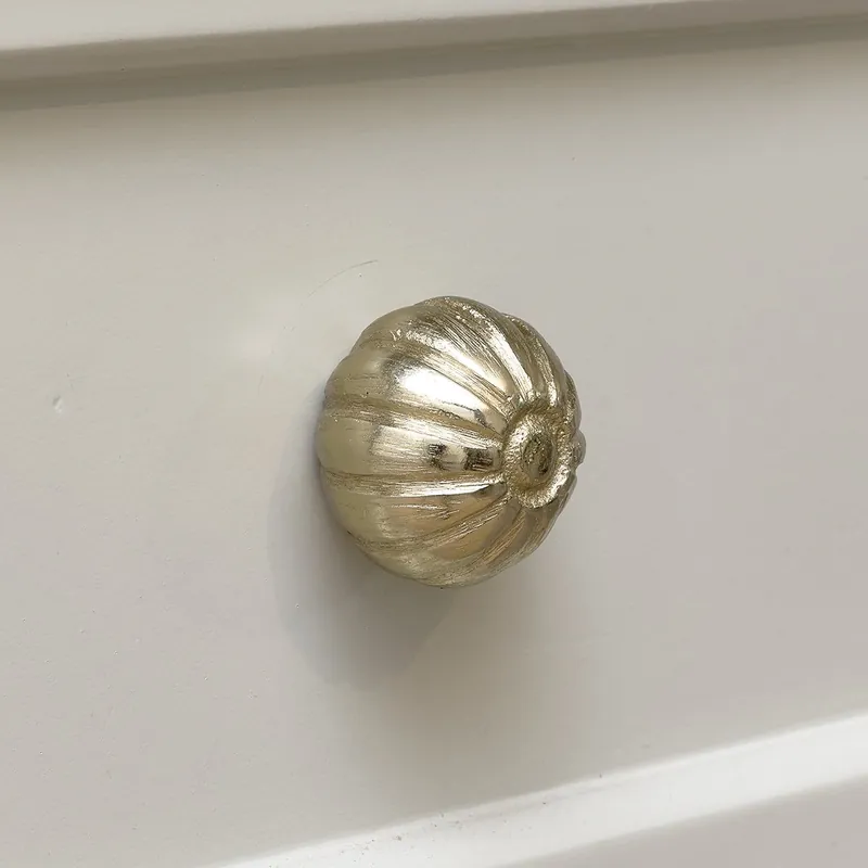 Antique Gold Round Scalloped Drawer Knob - Melody Maison