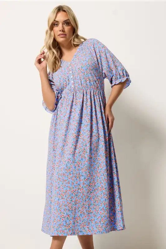 Floral Raglan Sleeve Maxi Dress - Yours
