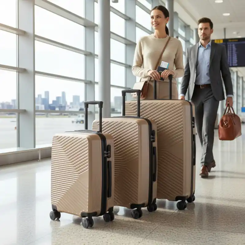 Hardshell Suitcase Robust 8 Wheel Luggage Case Set of 3 - Belgium