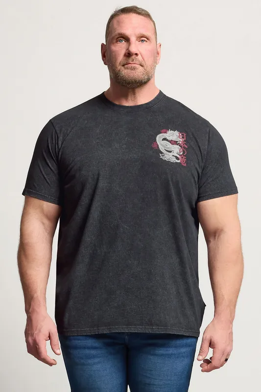 Dragon Graphic Acid Wash T-Shirt