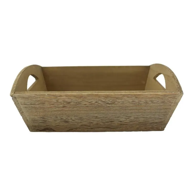Wood Oak Effect Small Wooden Storage Tray - Red Hamper