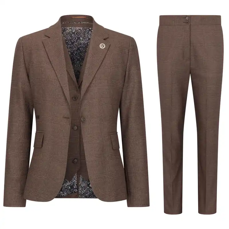 3 Piece Suit Plain Tailored Fit Business Formal Dress - TruClothing