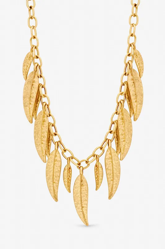 Gold Plated Leaf Necklace - Mood