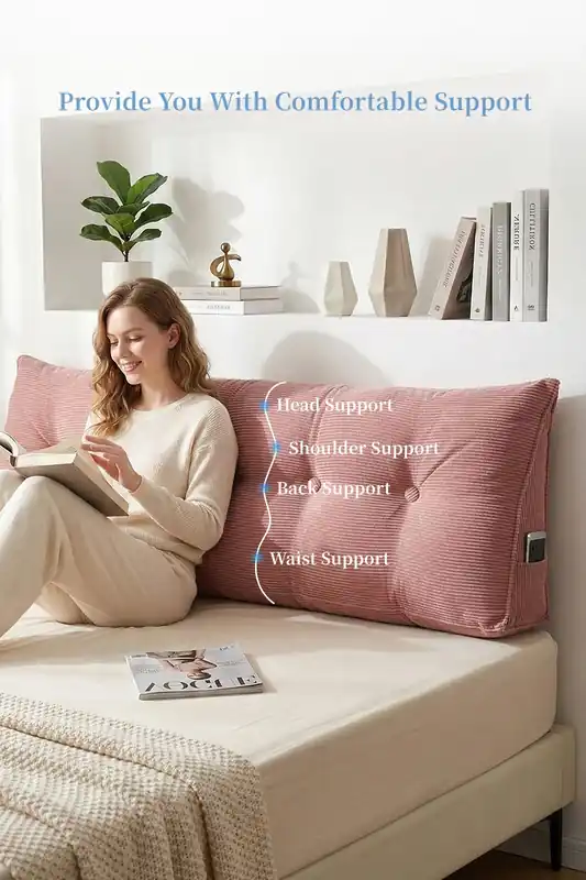 Wedge Headboard Pillow with Removable Cover - Living and Home