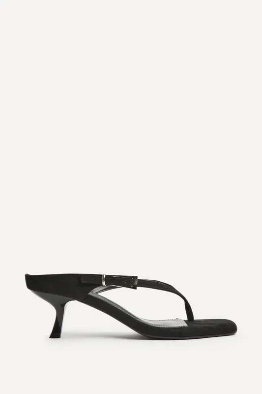 Elanie Black Mule Heels - Linzi