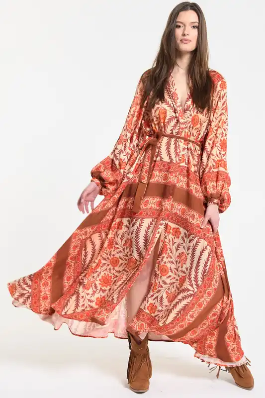 Bohemian Floral Maxi Dress - Liquorish
