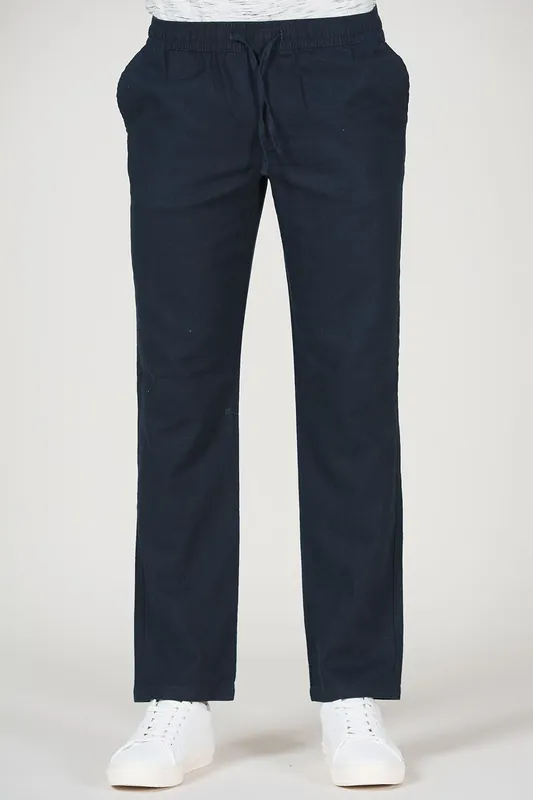 Linen Blend Straight Leg Trousers - Tokyo Laundry