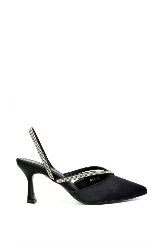 Marissa' Pointed Toe Diamante Sling Back Strappy Stiletto Bridal Heels - XY London