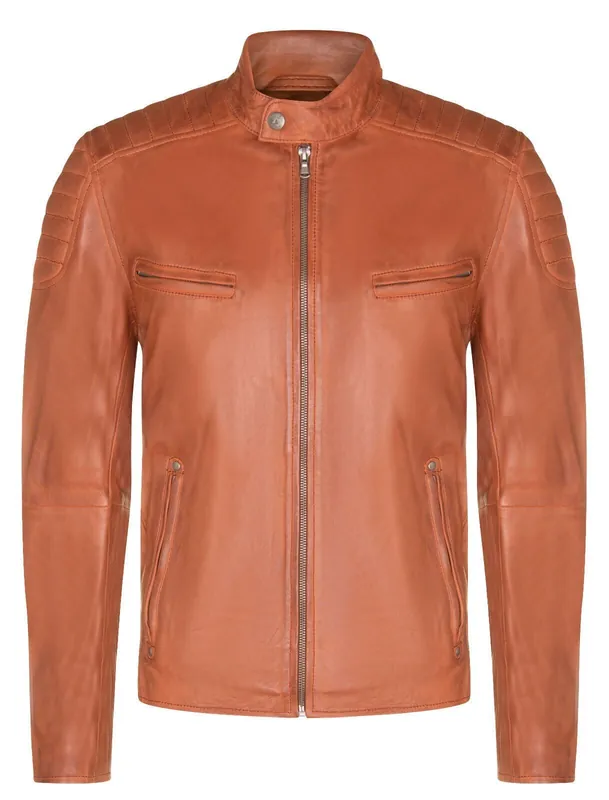 Leather Quilted Biker Jacket - Berlin