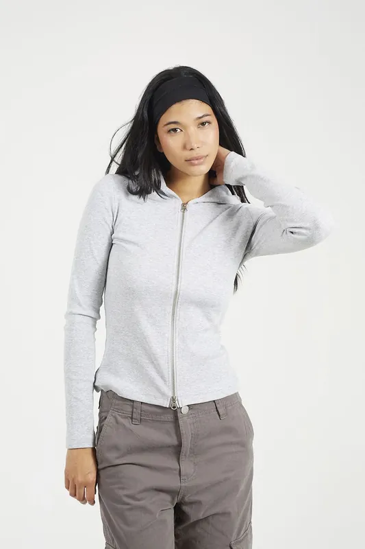 Long Sleeve Zip Through Hoodie Top - Brave Soul